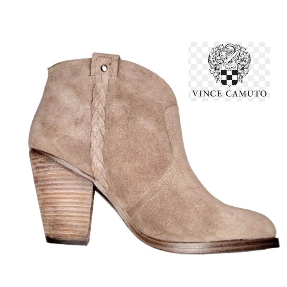 Vince Camuto "Hudson" Suede Taupe Ankle Boots